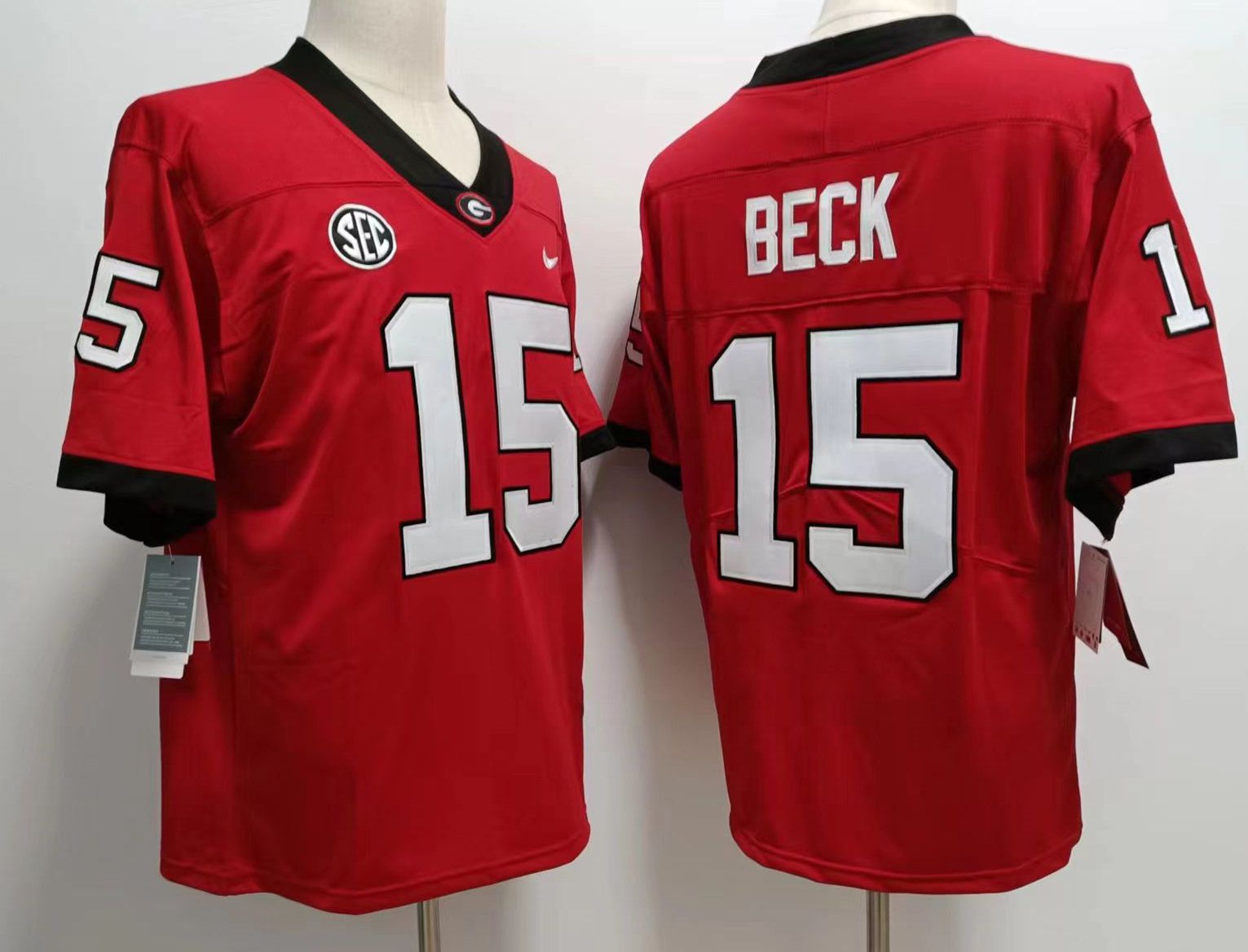 Men Georgia Bulldogs #15 Beck Red 2024 Nike Vapor NCAA Jersey->ncaa teams->NCAA Jersey